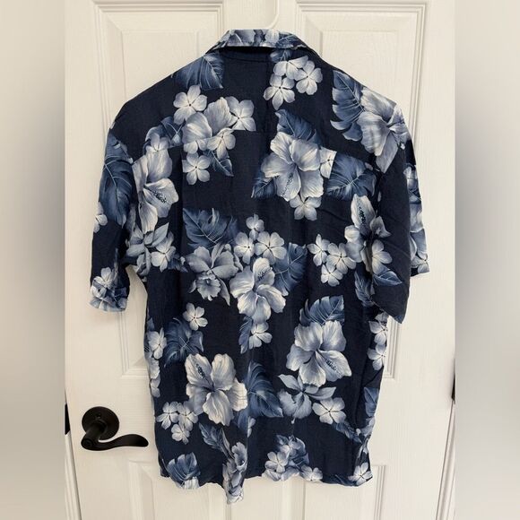 Hawaiian Shirt Company Blue and White Floral Casual Men’s Shirt Size M Approx - Picture 2 of 4